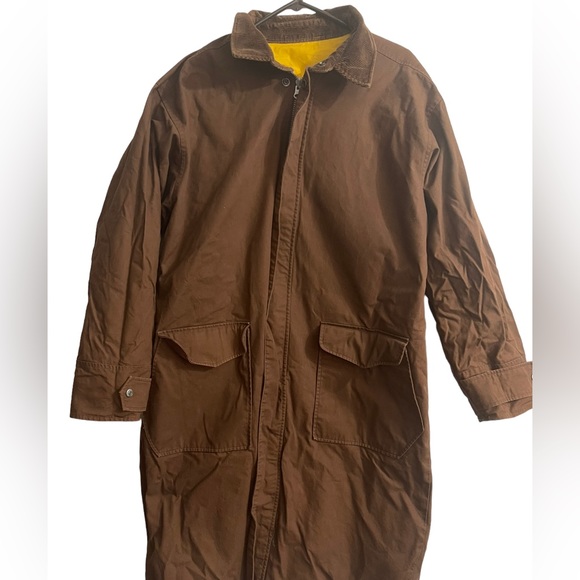 90s Marlboro Mens Large Reversible Jacket Brown/ Yellow - Picture 3 of 9